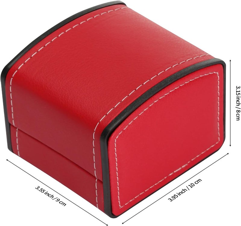BAOPEND Luxury Single Watch Gift Box with Removable Pillow, PU Leather Single Watch Case Wristwatch Jewelry Storage Display Holder Cases for Men and Women (Red) - Image 2